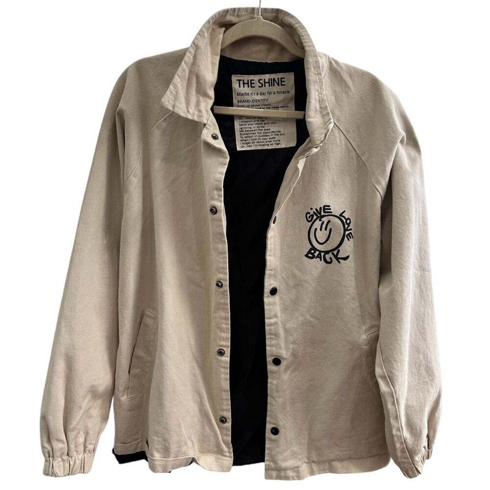 "Give Love Back" Tan Jacket | NWOT‎ | Sz: 4